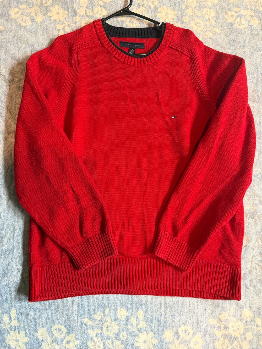 Tommy Hilfiger Men's Bright Red Crewneck Sweater